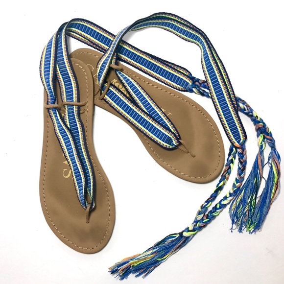 SAM & LIBBY Blossom Boho Braided Wrap Sandals - Picture 3 of 7